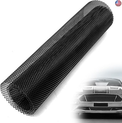 LTDCVTR Heavy-Duty Car Grill Mesh, Aluminum Alloy Expanded Metal Sheet, Black