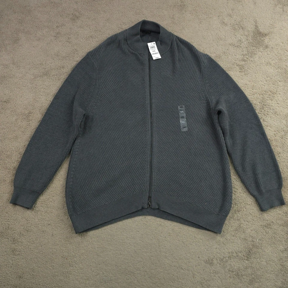 Suéter tejido acanalado pesado Alfani para hombre manga larga cuello alto 2XL negro brezo Foto 3 de 4