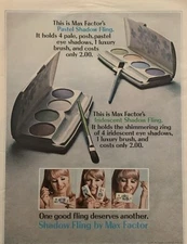 1967 Max Factor Shadow Fling PRINT AD Eye Makeup - Pastel & Iridescent VTG 1960s