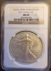 2011 American Eagle NGC MS69 25th Anniversary -0.999 Silver 1 Oz Ounce Art Coin