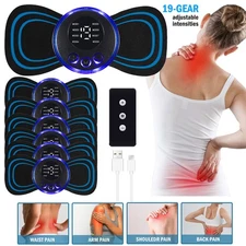 19 Levels Mini Electric Neck Back Massager Cervical Massage Patch Stimulator Lot