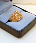 Men’s Gold, Diamond Fashion Ring with Three Round Cut Diamonds — photo 4