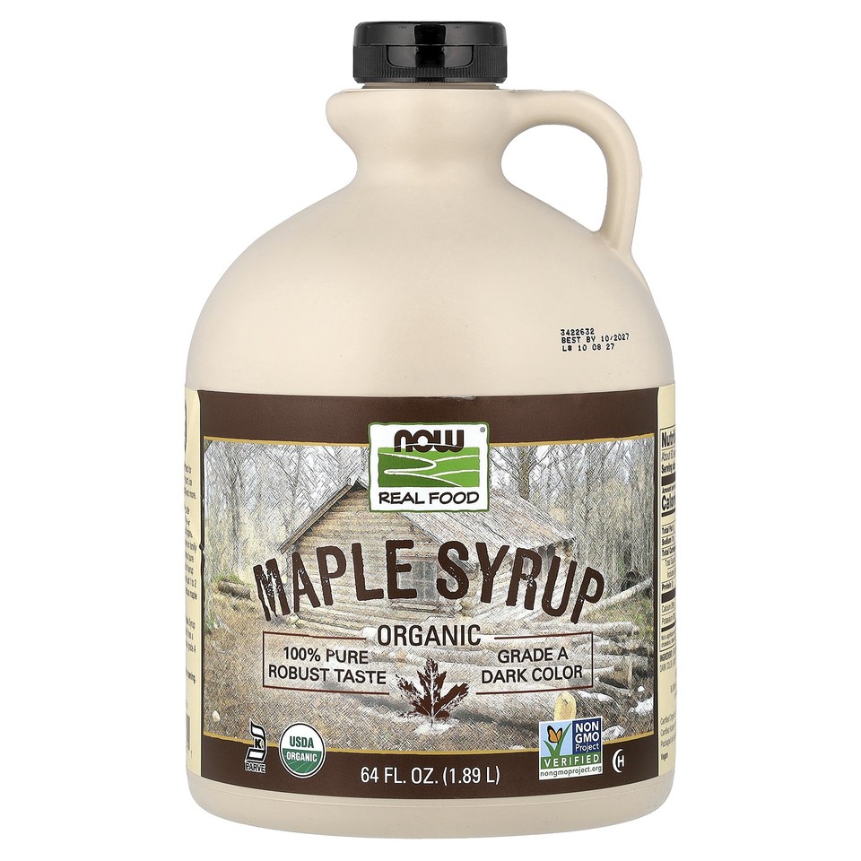 Real Food, Organic Maple Syrup, Grade A, Dark Color, 64 fl oz (1.89 L)