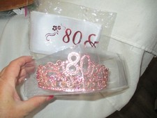 80th happy birthday fabulous tiara rose gold and sash party celebrate set