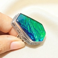 Australian Triplets Opal Gemstone Handmade 925 Sterling Silver Jewelry Ring