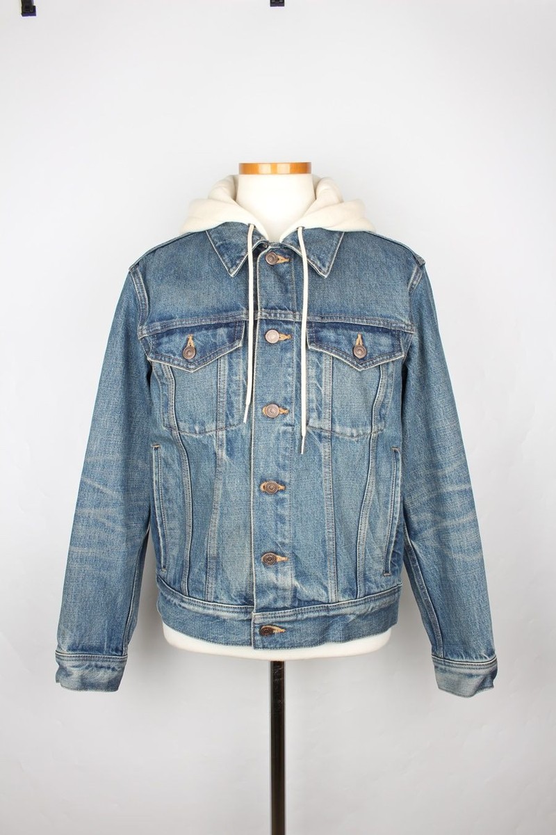 お気に入り◇フード付き Denim Jacket◇CELINE Celine Back Logo Hooded Denim Jacket XS 91392937 | eBay