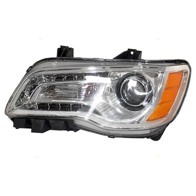 Halogen Headlight For 2011-2014 Chrysler 300 Chrome Bezel Left
