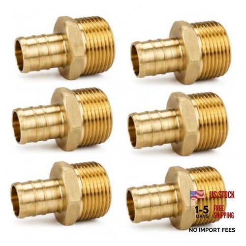 Pex Crimp Fitting, 6 Pack, 1/2" male Adapter, Male Adapter 1/2 inch 6 Pack
