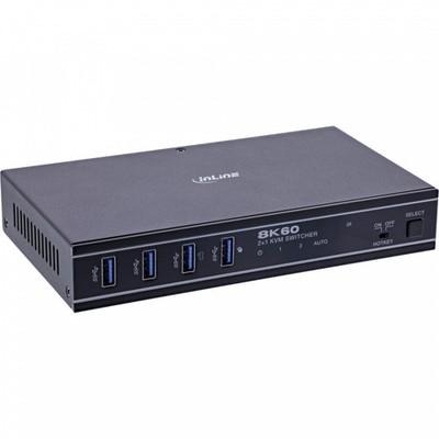 InLine  KVM Switch, 2-fach, HDMI , 8K@60Hz, USB 3.2, mit IR & RS-232