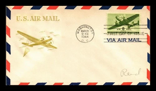 AIR MAIL 8C FIRST DAY ISSUE SCOTT C26 GRIMSLAND CACHET US COVER