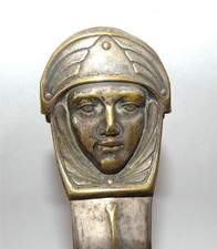 Art Nouveau Letter Opener Page Marker Clamp Figural Goddess Head c 1900