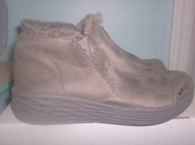 Ryka Nylah Bootie Women's 8M Brown Ankle  Faux Fur Trim