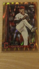 Topps 2025 Chrome Update Doug Nikhazy #USC119 Guardians Gold RayWave Rookie /50