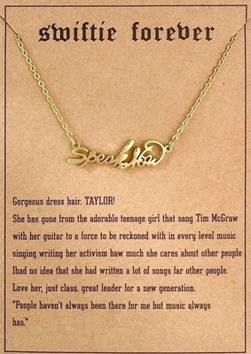 Swiftie Forever Taylor Swift Gold (Stainless Steel) "Speak Now" Necklace  17" | eBay