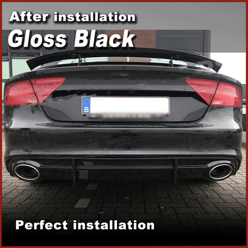 Diffusore nero lucido paraurti posteriore spoiler labbro per Audi A7 S-Line 11-14 - Foto 3 di 7