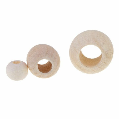 10-40mm Natural Wood Large Hole Wooden Beads for Macrame European Charms Crafts - Picture 16 of 18
