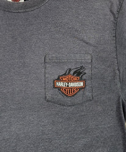 Harley-Davidson Ogden Utah Golden Spike Official Men's Large Pocket T-Shirt - Picture 5 of 12