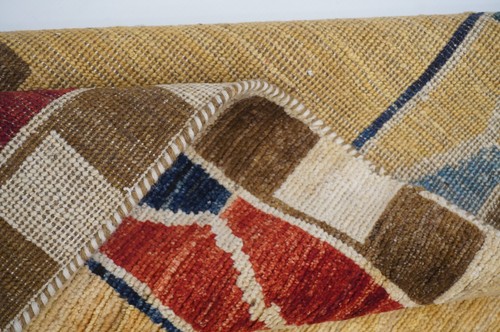 5 x 7 ft Beige Gabbeh Tribal Afghan Hand Knotted Veg dye Wool Animal Rug - Picture 17 of 21