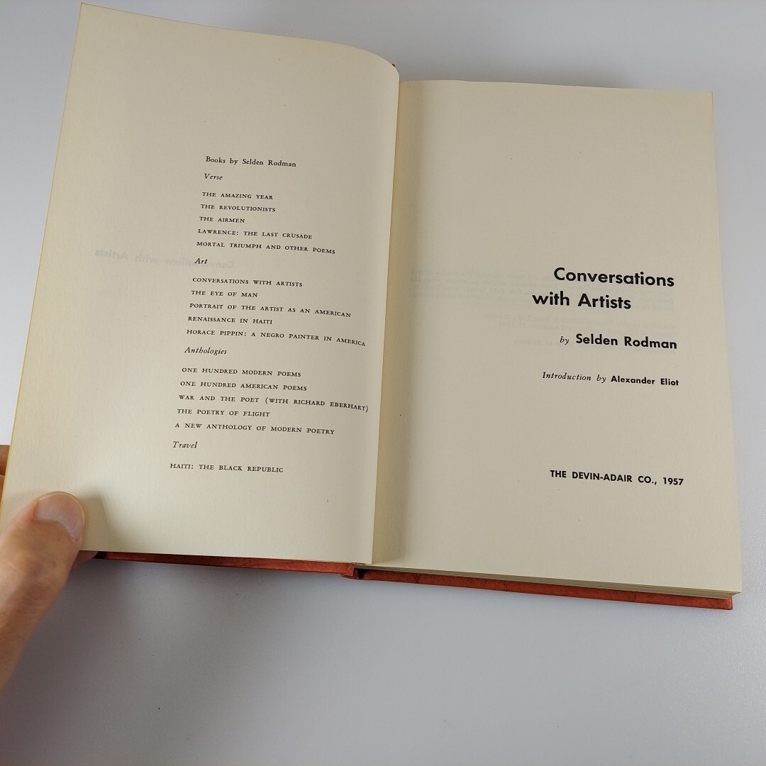 Conversations With Artists, Selden Rodman, 1957, Devin-Adair 1st 