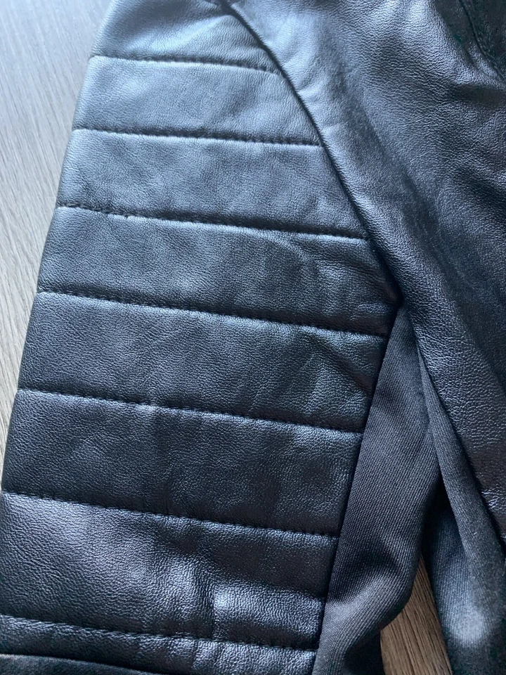 bisou bisou michele bohbot viscose black leather jacket size xs - Image 4 of 4