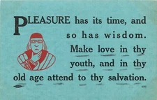 c1910 Arts & Crafts Attend to thy Salvation Blue tint Postcard 25-831