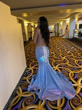 Custom made iridescent prom dress with extra bling- worn once, no rips or tears