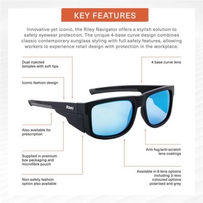 Riley Navigator Work Safety Goggles Anti-Fog Anti-Scratch