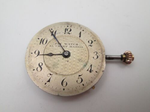 Máquina y esfera reloj de bolsillo Fix Watch El Trust Madrid. Cuerda remontoir - Imagen 2 de 6