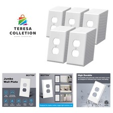 Jumbo Duplex Receptacle Outlet Covers, 50 Pack 1-Gang Over-Size 5.5" x 3.5" W...