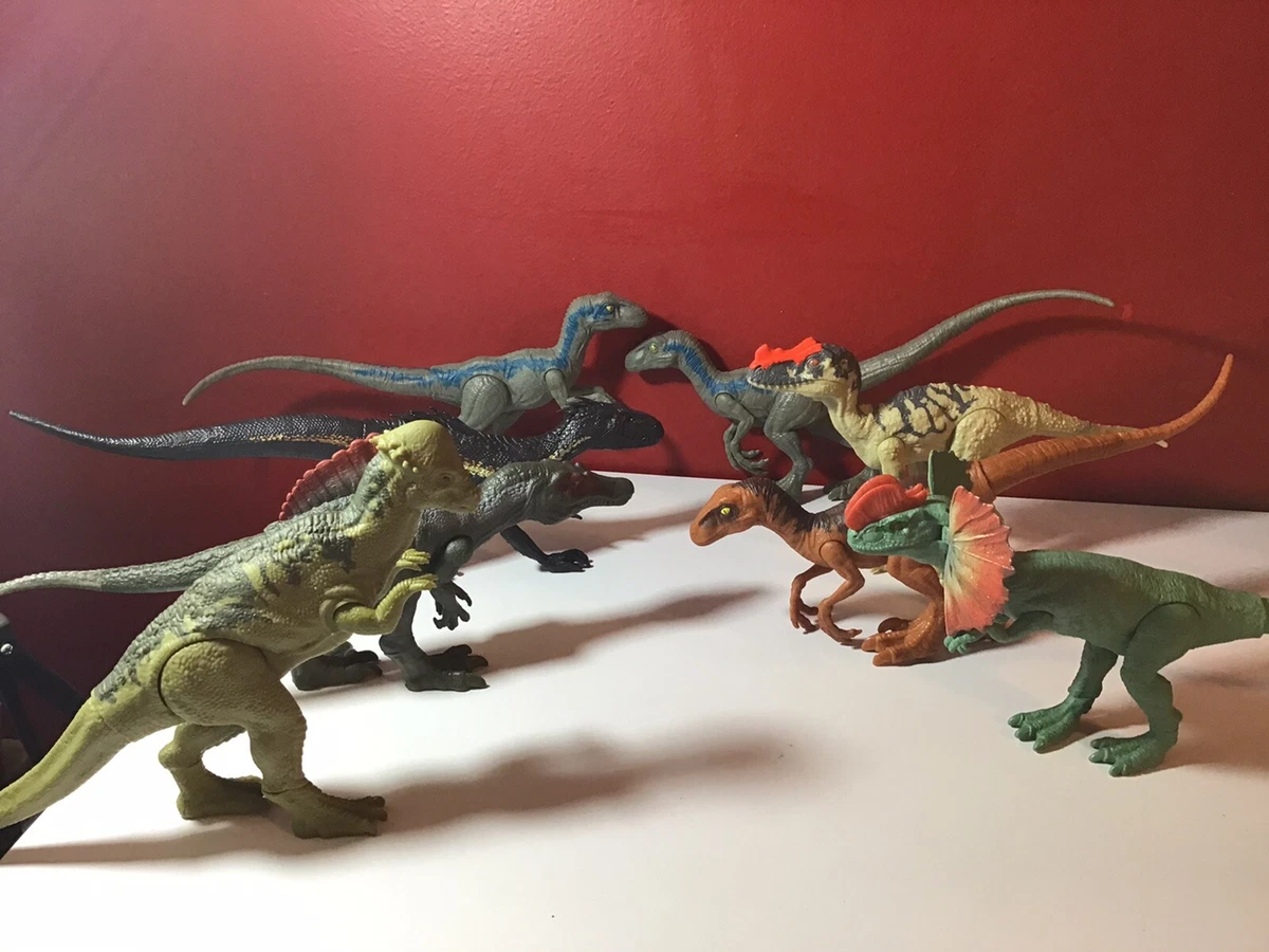 Jurassic World Toy Lot Of Dinosaur Action Figures Blue Raptor Indoraptor Spino