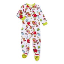 The Grinch Toddler Boys Girls Fleece 1-PC Footed Sleepwear Blanket Sleeper 2T-5T