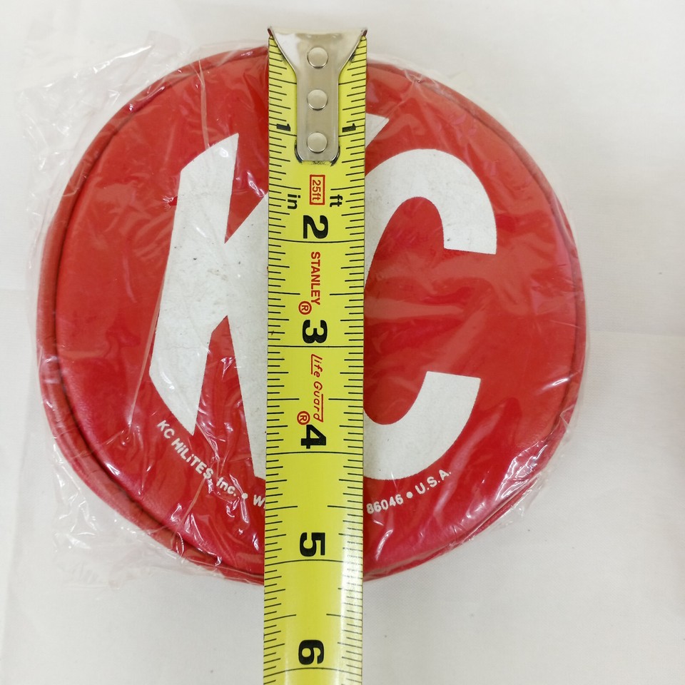 KC Hilites Vintage KC Logo Light Covers Red Round 5'' Set of 2 NEW