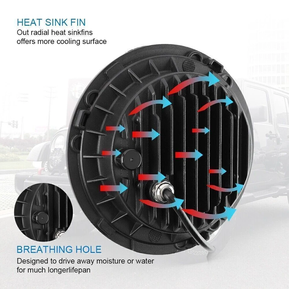 7" LED Headlight With Housing Bucket For Yamaha Road Star 1600 1700 Foto 4 de 4