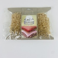 2 Yards Glass 2" Fringe Bead Trim by Home Trends champagne Gold Color
