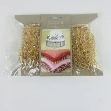 2 Yards Glass 2" Fringe Bead Trim by Home Trends champagne Gold Color