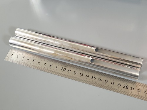 Aluminum Pair 21.5cm Long Exhaust Pipe Stack Tamiya R/C 1/14 King Grand Hauler - Picture 6 of 7