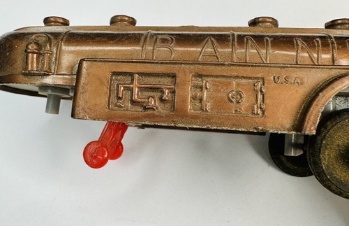 Vintage hard plastic BANNER U.S.A. Brown TRAILER 1950 4” 1/60th scale Old Toy - Picture 6 of 7