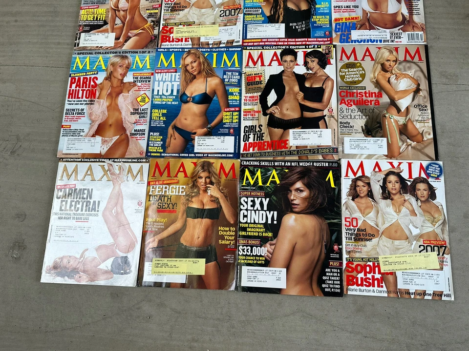 Maxim Magazine Lot 12 ￼ Paris Hilton,￼ Christina Aguilera,Eva Longoria,cindy Foto 3 de 3