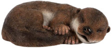 Sleeping Baby Otter Pup Ornament Figurine Garden Home or Gardening Decor