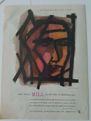 1956 Container Corporation of America Richard Kozlow artist John Stuart Mill ad