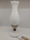 Vintage Hurricane Lamp Hobnail Milk Glass Desk Table Lamp