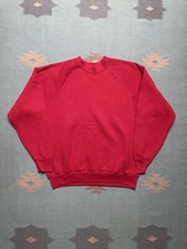 Vintage 90s crewneck sweater fruit of the loom red blank plain women s large