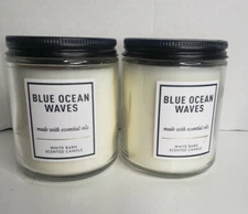 BATH AND BODY WORKS BLUE OCEAN WAVES SINGLE WICK CANDLES X2