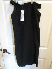 URBAN OUTFITTERS DELIA V-STRAP BLACK KNIT MIDI SKIRT SIZE MEDIUM NEW