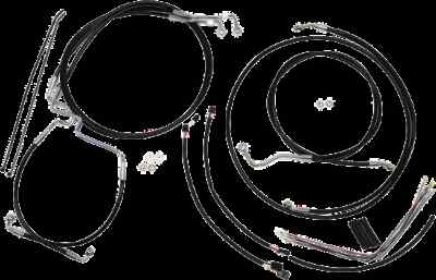 Mg XR Clutch Brake Cable Kit Black w Chr for 12-14in ABS Ultra Limited CVO 17-20