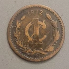 1912 Mo Mexico 1 Centavo Coin - Bronze - Mexican Golden Eagle Crest