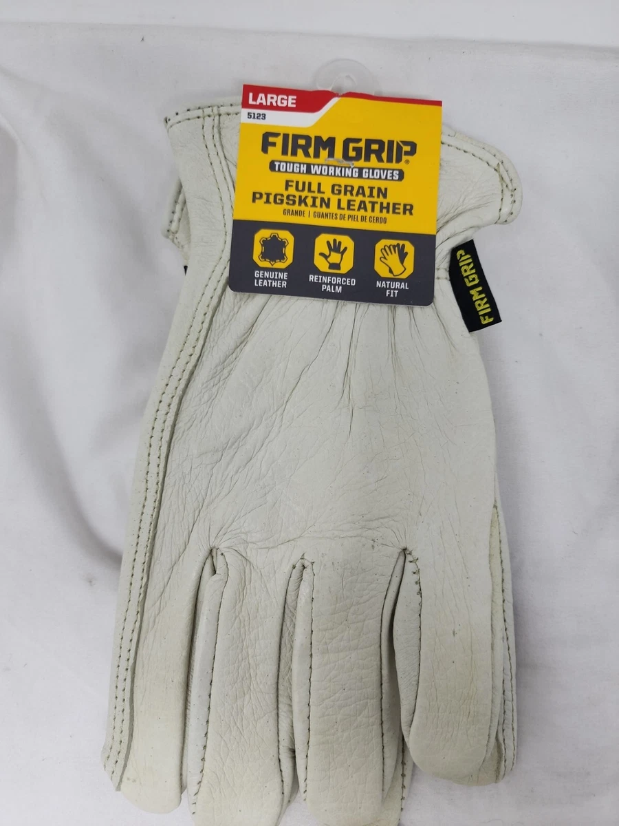 Lot of 2 Pair - FIRM GRIP Work Gloves Large Grain Pigskin Leather