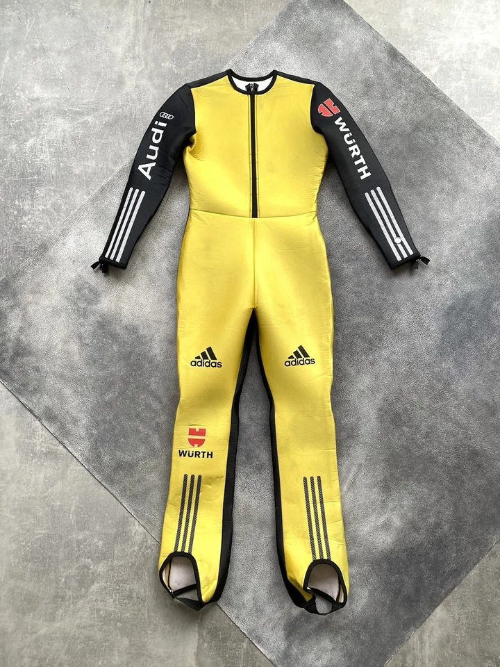 Adidas Equipo Alemania Traje de Salto de Esquí FIS Neopreno Olímpico Hombres Amarillo/Negro Foto 2 de 4