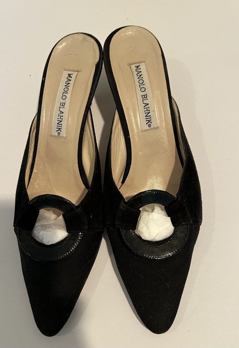 Manolo Blahnik ブラックミュール38 Manolo Blahnik Sandals, Size 38 EU