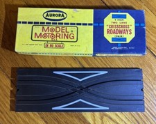 One Aurora Model Motoring Two Lane Crisscross Roadway Track Section 9"
